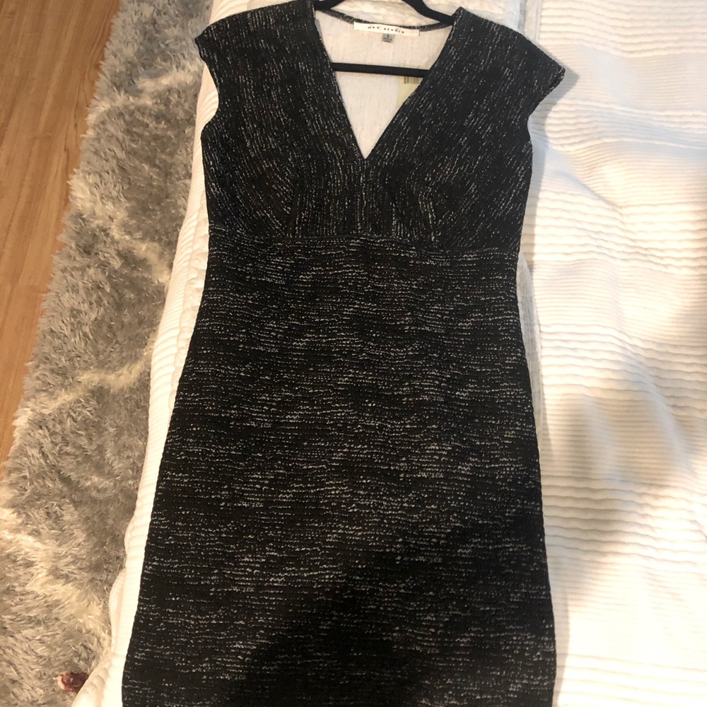 Max Studio black and white stretch midi